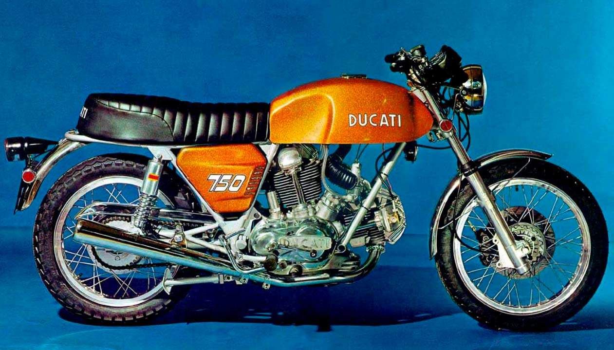 Ducati 750GT metal flake naranja