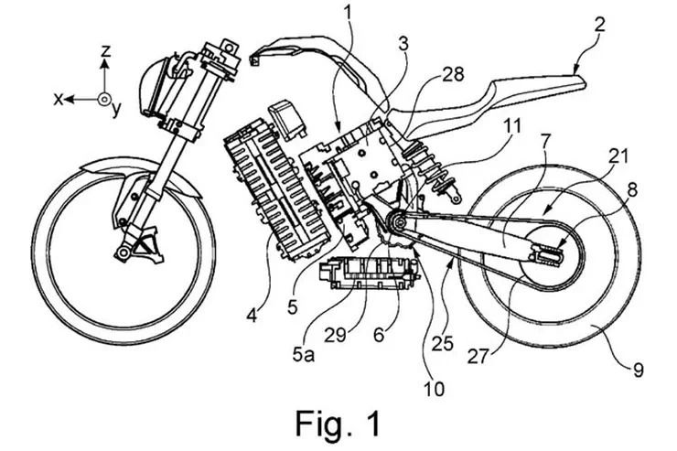 Patente de motocicleta eléctrica BMW